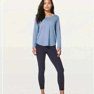 Lululemon Wild Twist Long Sleeve Open Back Top Heathered Purple Size 8